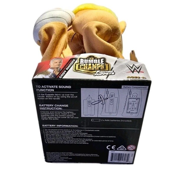 Set Of 2 WWE Cody Rhodes Rumble Champs Fighting Puppet Brand New Wrestling - Picture 3 of 5